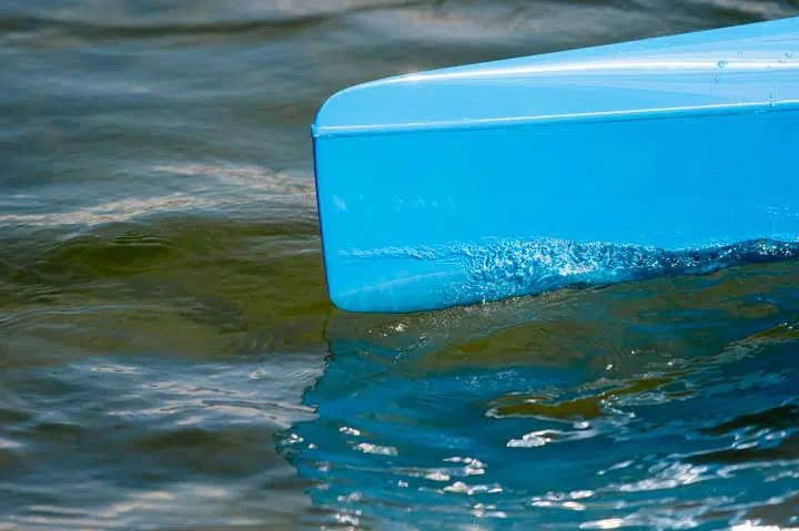 Blue kayak.