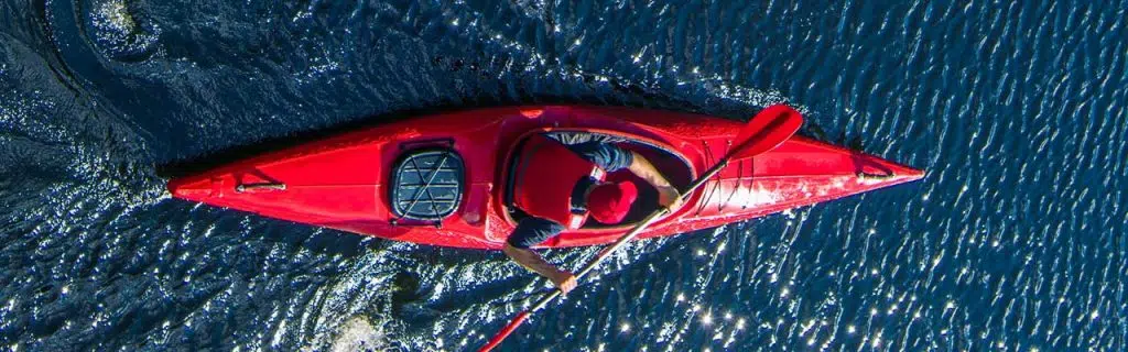 River Kayaker Aerial View.