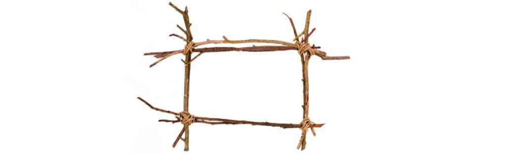 twig frame on white background.
