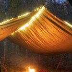 Survival Bushcraft setup in the Blue Ridge Mountains near Asheville. During autumn / fall season.
